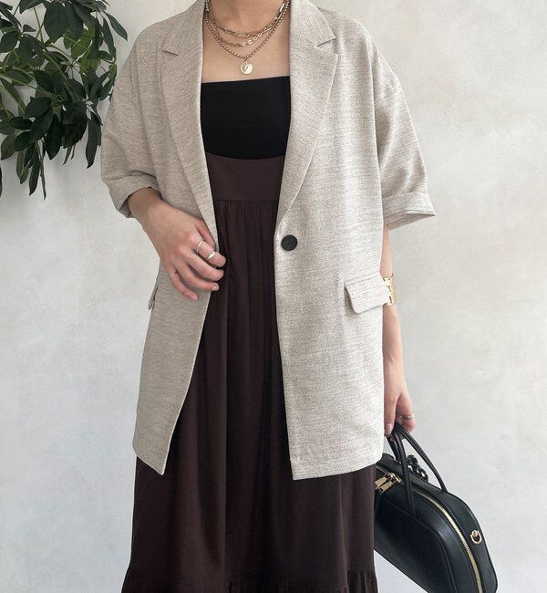  「メランジスラブテーラードジャケット」|テーラードジャケット|