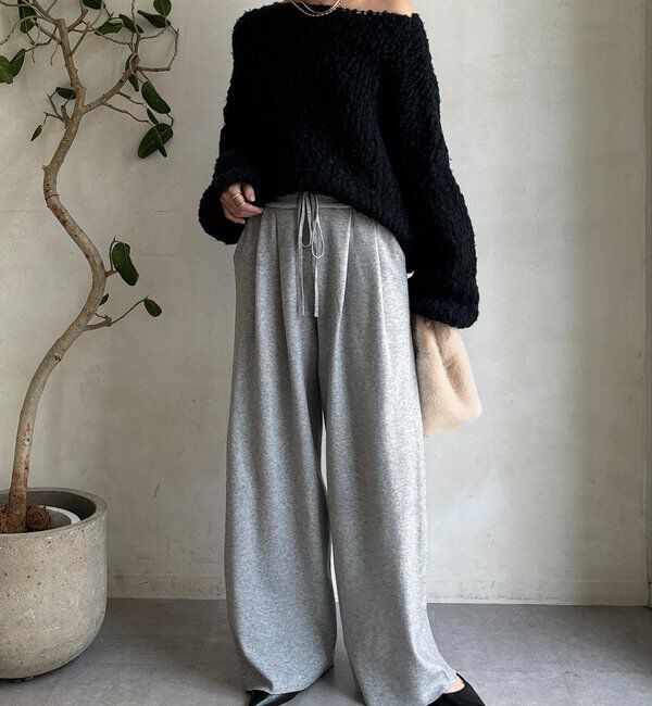  「ダブルウエストニットパンツ」|チノ|