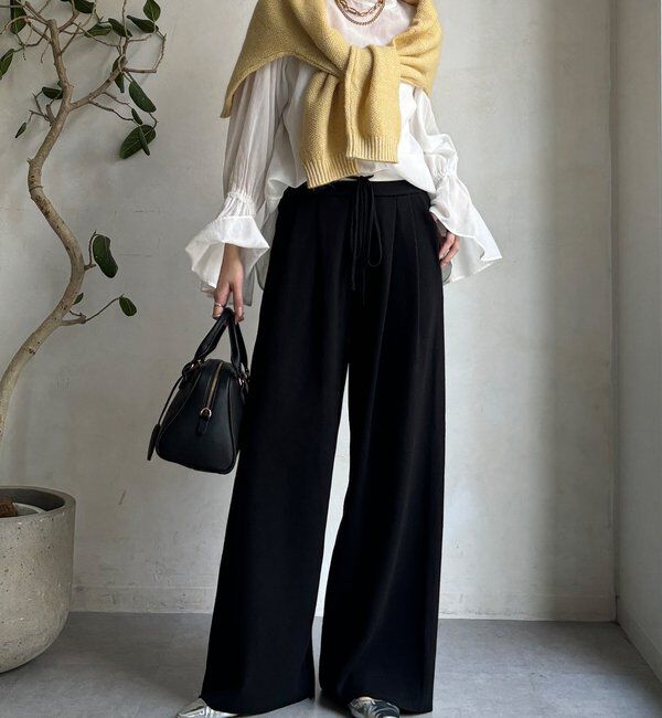  「ダブルウエストニットパンツ」|チノ|