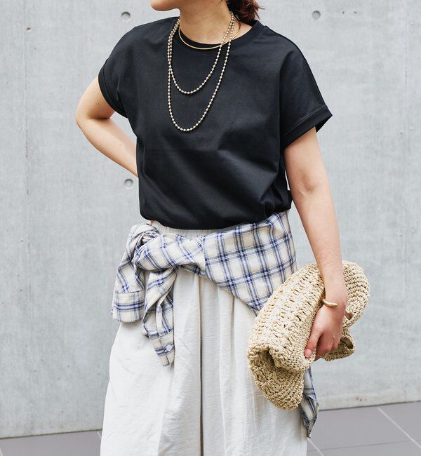  「《吸水速乾・UVカット・夏に快適》汗染み防止ターンバックT」|Tシャツ・カットソー|