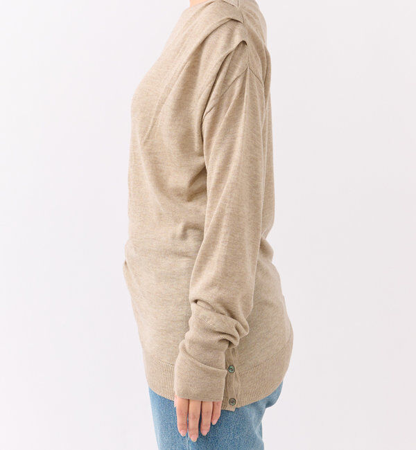  「【すっきりきれい見え】アシンメトリードレープニット」|ニット・セーター|