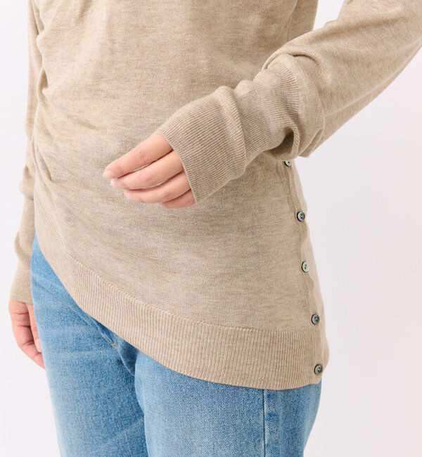  「【すっきりきれい見え】アシンメトリードレープニット」|ニット・セーター|