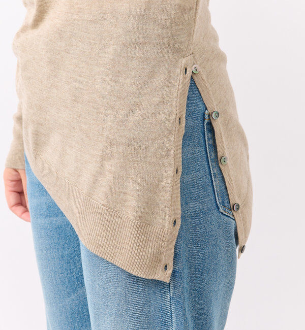  「【すっきりきれい見え】アシンメトリードレープニット」|ニット・セーター|