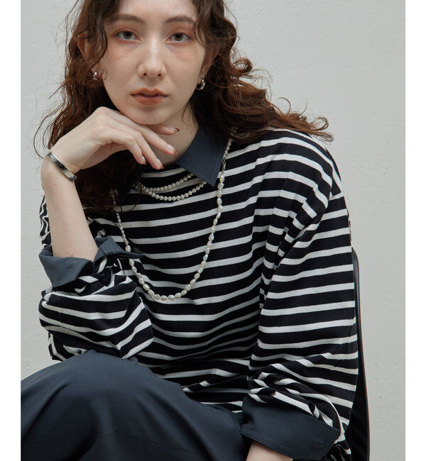  「ボーダープルオーバー」|Tシャツ・カットソー|ホワイト