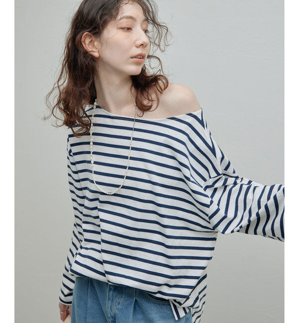  「ボーダープルオーバー」|Tシャツ・カットソー|ネイビー