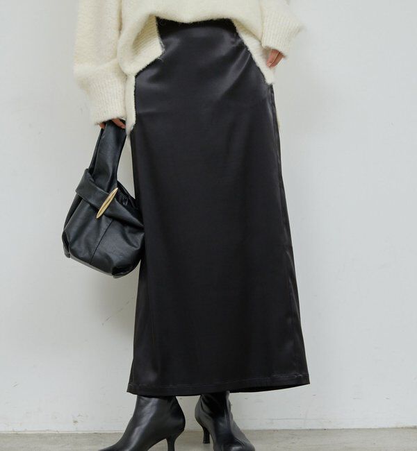  「【手洗い可能】ストレッチサテンタイトスカート」|スカート|