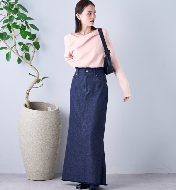  「【美シルエット◎】スリットマーメイドスカート」|スカート|