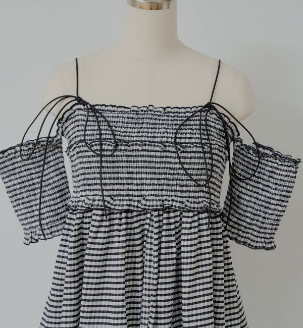  「【水着】シャーリングオフショル3点セット」|ビキニ|