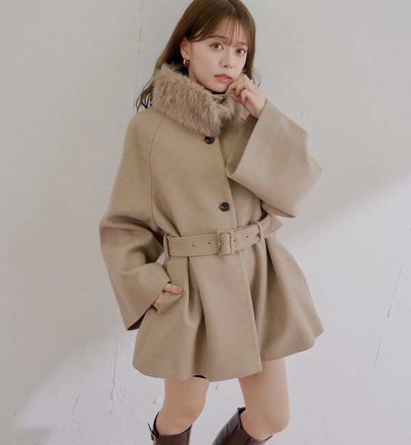  「【WEB限定/REVIVAL】ファー取り外しケープコート」|その他|