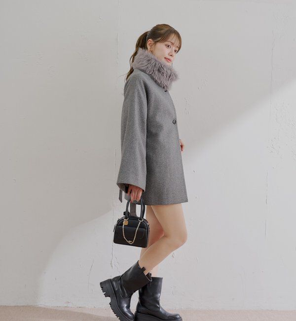 「【WEB限定/REVIVAL】ファー取り外しケープコート」|その他|