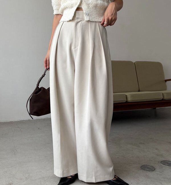  「【累計2万本突破！】【低身長・高身長サイズあり】2タックワイドパンツ」|チノ|