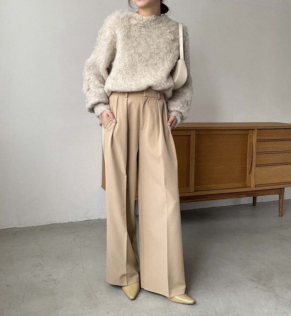  「【累計2万本突破！】【低身長・高身長サイズあり】2タックワイドパンツ」|チノ|