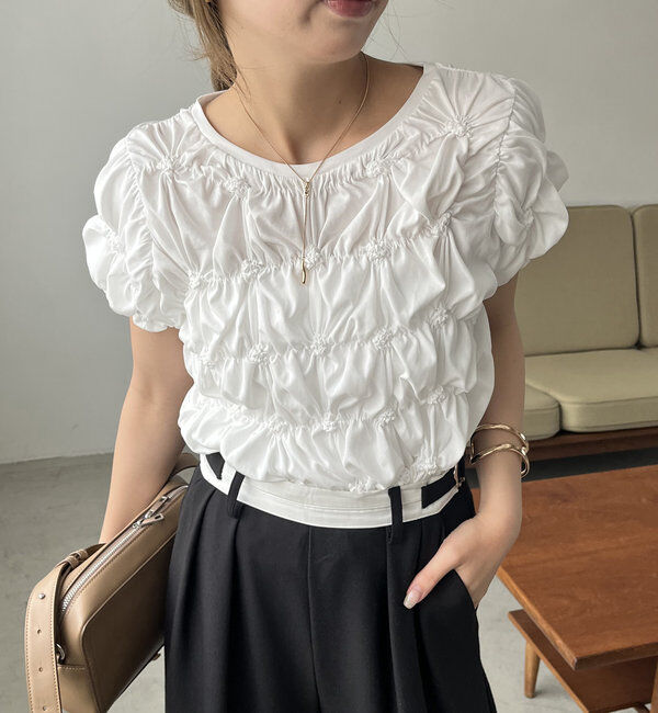  「【新色追加/全骨格◎】シャーリングホイップTシャツ」|Tシャツ・カットソー|