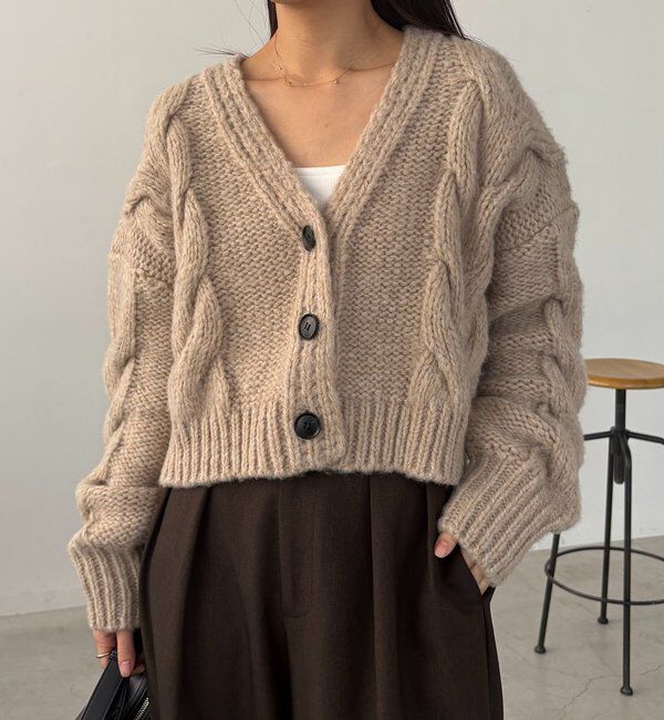  「BIGケーブルカーディガン」|カーディガン|