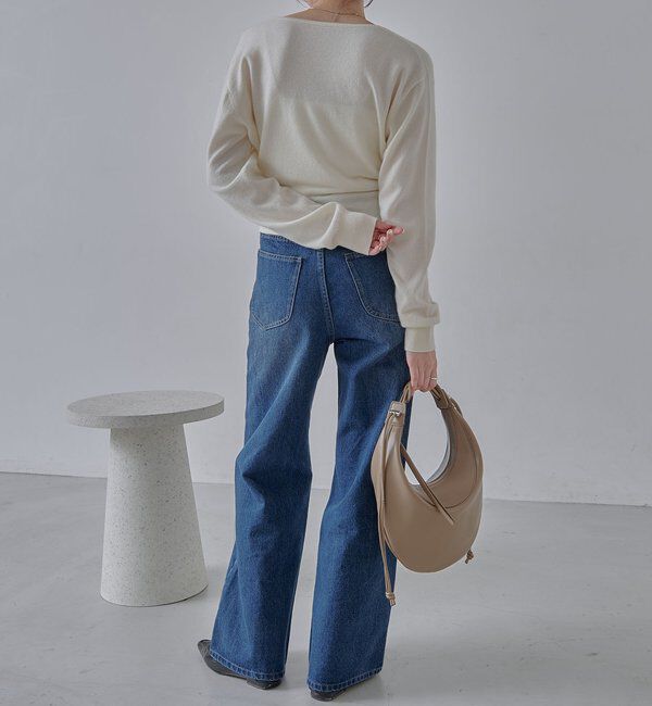  「【低身長サイズあり】スリットポケットストレートデニム」|デニム|