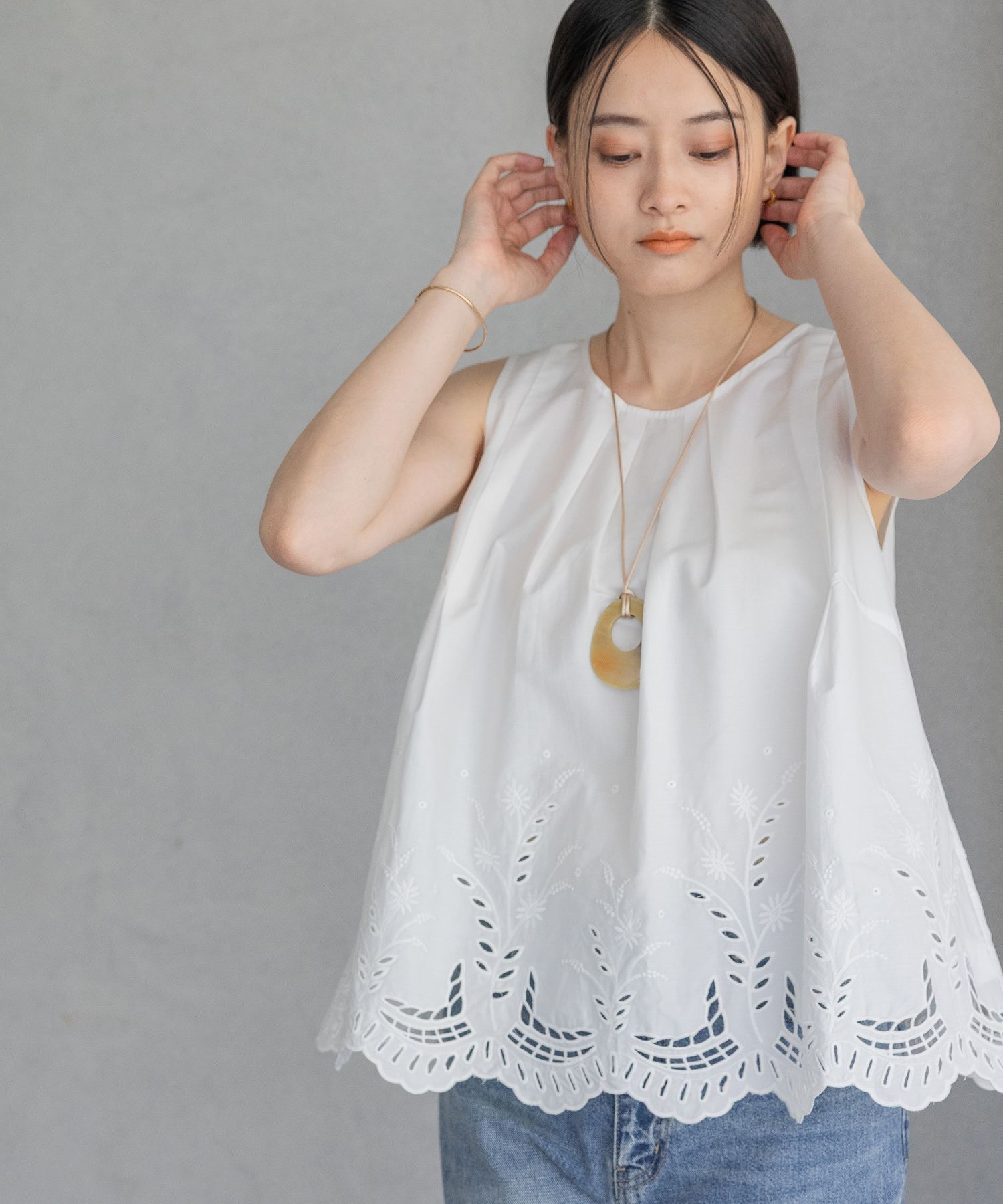 A part by 「カットワークヘムブラウス」|シャツ・ブラウス|オフホワイト