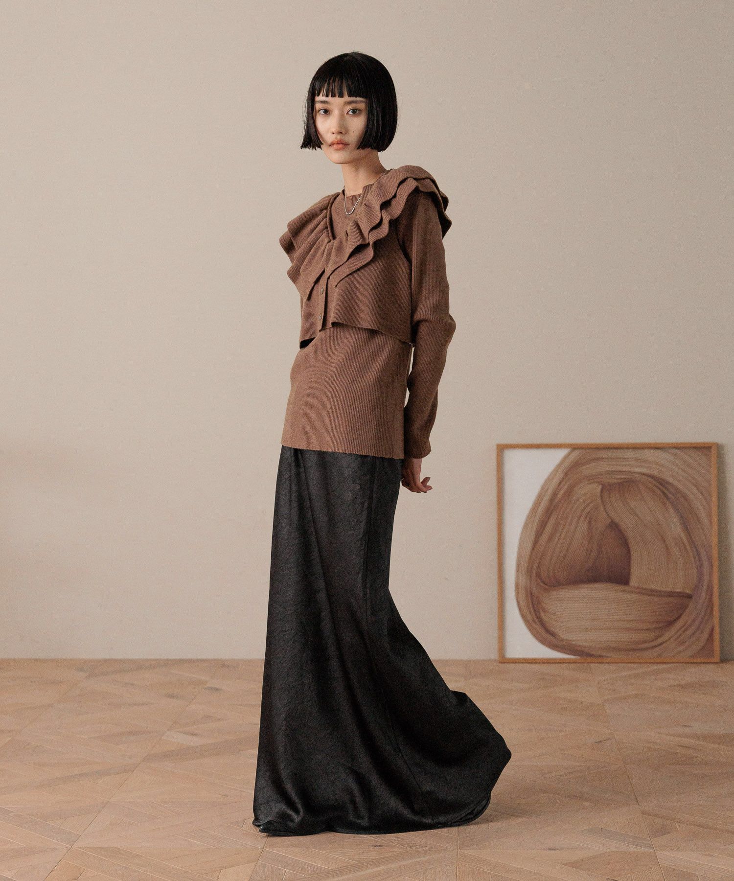 LOWRYS FARM「フリル２ＰニットＬＳ」|ニット・セーター|