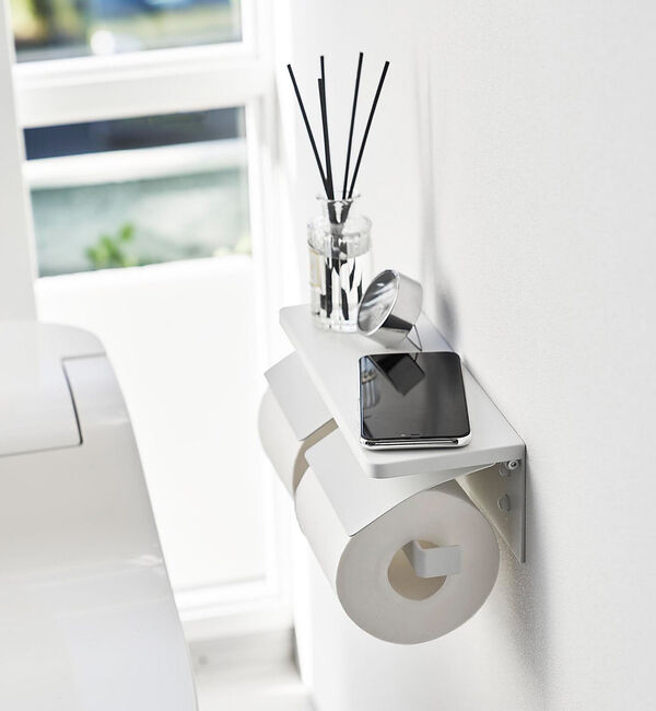 collex「【tower/タワー】ウォールトイレットペーパーホルダー ダブル 石こうボード壁」|その他|ホワイト