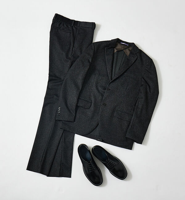 ABAHOUSE「【セットアップ対応/FLEX JACKET】プリント ポンチ ジャケット」|テーラードジャケット|グレー