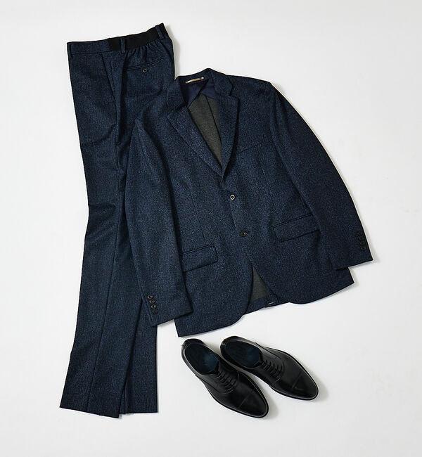 ABAHOUSE「【セットアップ対応/FLEX JACKET】プリント ポンチ ジャケット」|テーラードジャケット|ダークネイビー