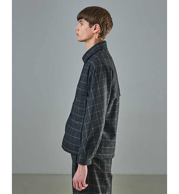 ABAHOUSE「【セットアップ対応】ウールライク チェック CPOシャツブルゾン / ボックスシ」|ブルゾン・スタジャン|