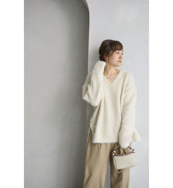 Rouge vif「【一部店舗限定】 　シャギーフォルムVネックニット」|ニット・セーター|