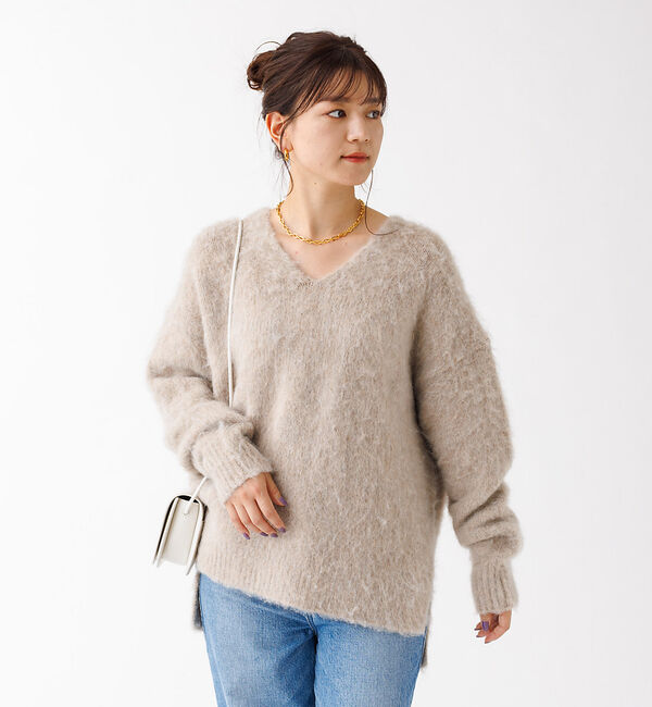 Rouge vif「【一部店舗限定】 　シャギーフォルムVネックニット」|ニット・セーター|