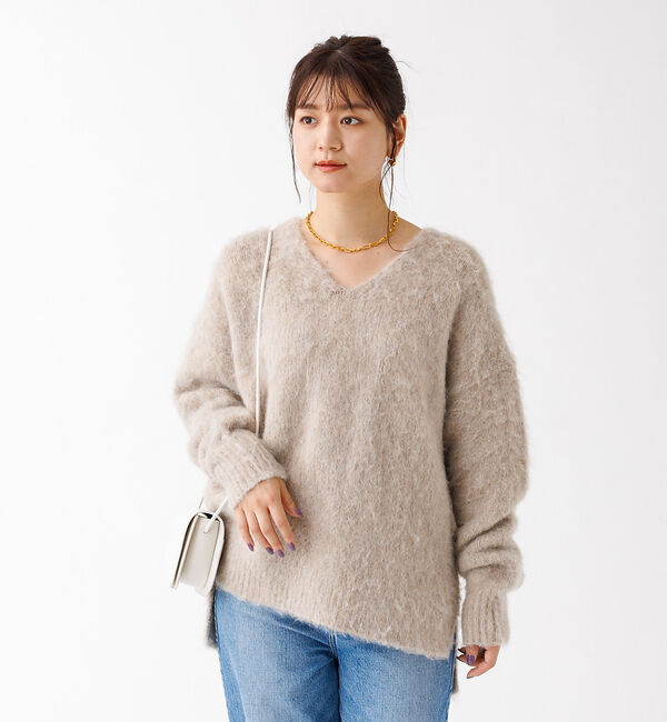 Rouge vif「【一部店舗限定】 　シャギーフォルムVネックニット」|ニット・セーター|