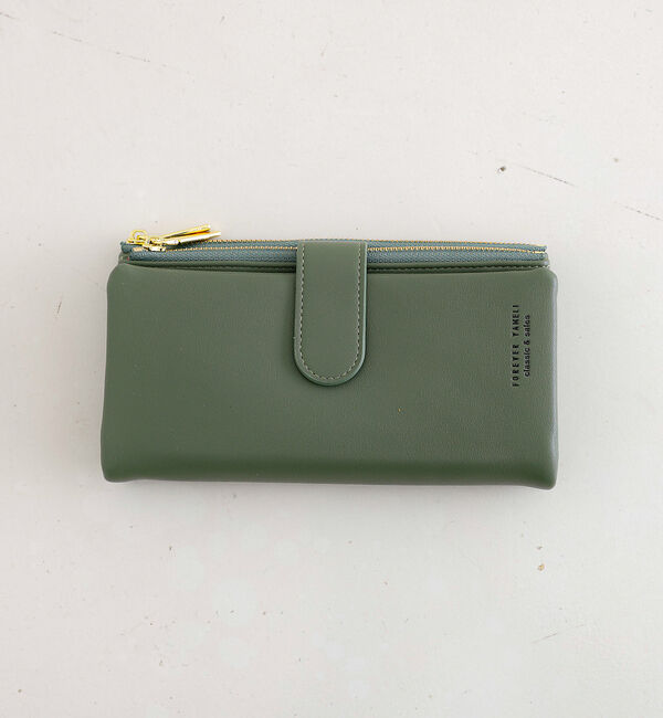 Rouge vif「【mienx un】長財布/ポリウレタン/大容量/ウォレット/ロングスタイル」|財布|グリーン