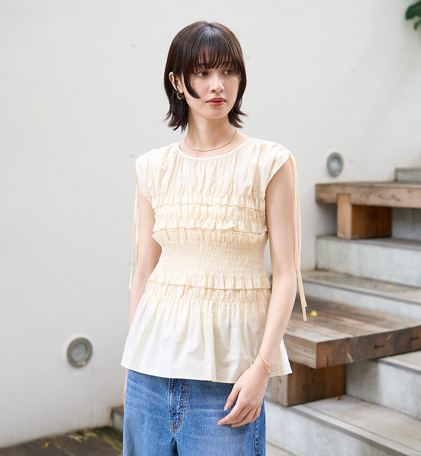 Rouge vif「【一部店舗限定】シアーシャーリングブラウス」|シャツ・ブラウス|