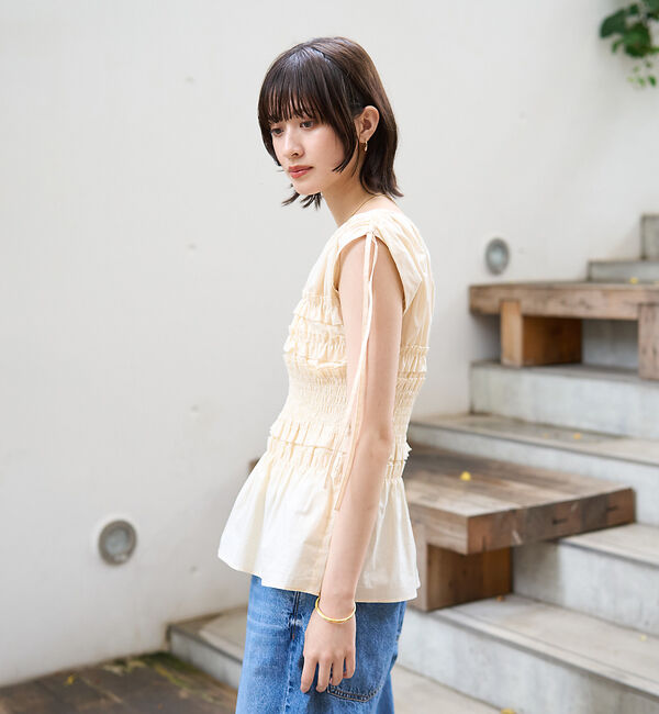 Rouge vif「【一部店舗限定】シアーシャーリングブラウス」|シャツ・ブラウス|