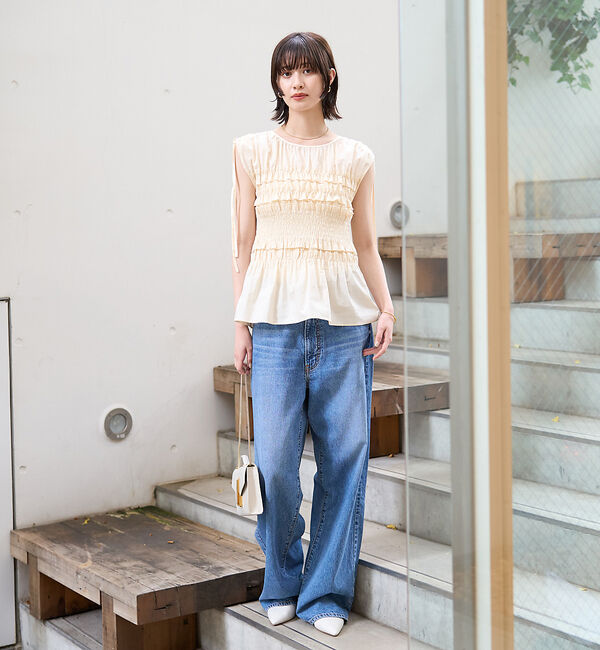 Rouge vif「【一部店舗限定】シアーシャーリングブラウス」|シャツ・ブラウス|