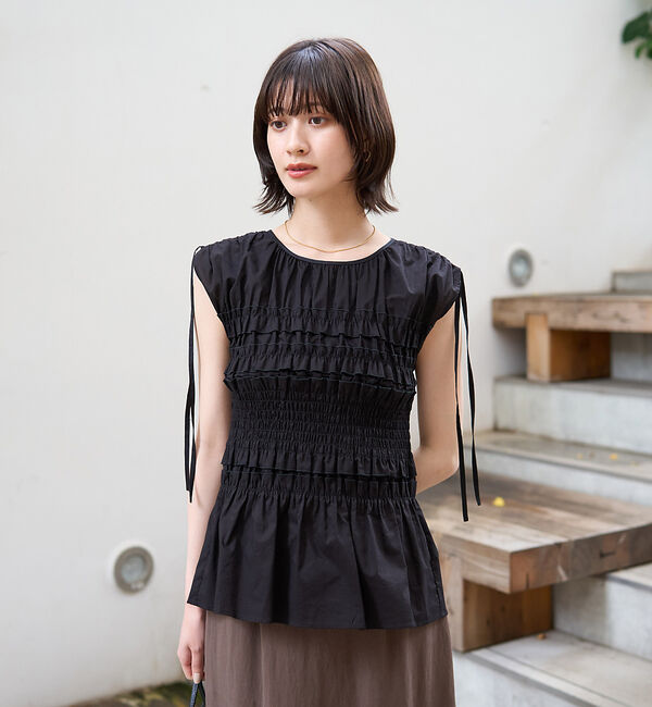 Rouge vif「【一部店舗限定】シアーシャーリングブラウス」|シャツ・ブラウス|