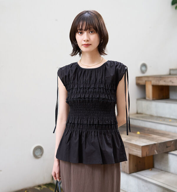 Rouge vif「【一部店舗限定】シアーシャーリングブラウス」|シャツ・ブラウス|