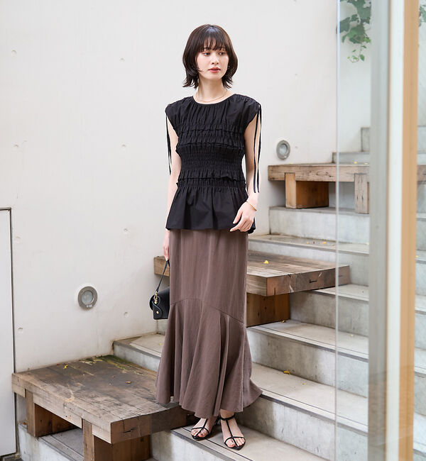 Rouge vif「【一部店舗限定】シアーシャーリングブラウス」|シャツ・ブラウス|