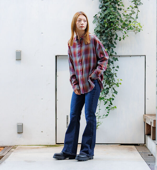 Rouge vif「【MICA&DEAL /マイカアンドディール】オンブレ 2WAYシャツ/チェック」|シャツ・ブラウス|