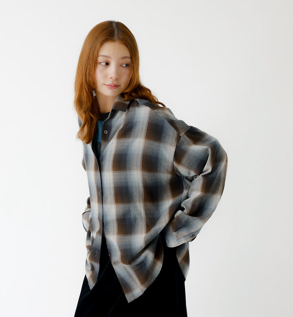 Rouge vif「【MICA&DEAL /マイカアンドディール】オンブレ 2WAYシャツ/チェック」|シャツ・ブラウス|