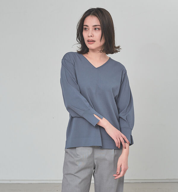 qualite「レーヨンストレッチニット」|ニット・セーター|チャコールグレー