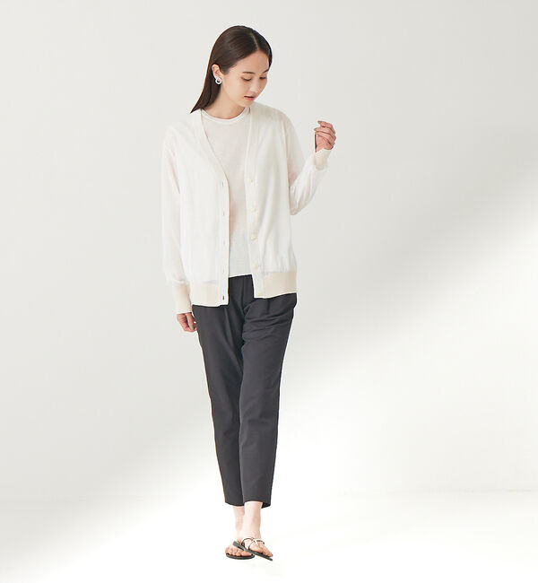 qualite「コットンリネン2WAYストレッチタックパンツ」|その他|