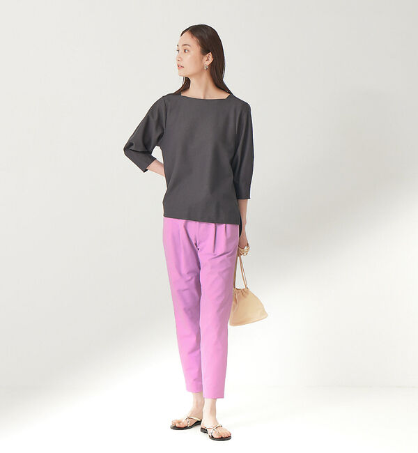 qualite「コットンリネン2WAYストレッチタックパンツ」|その他|