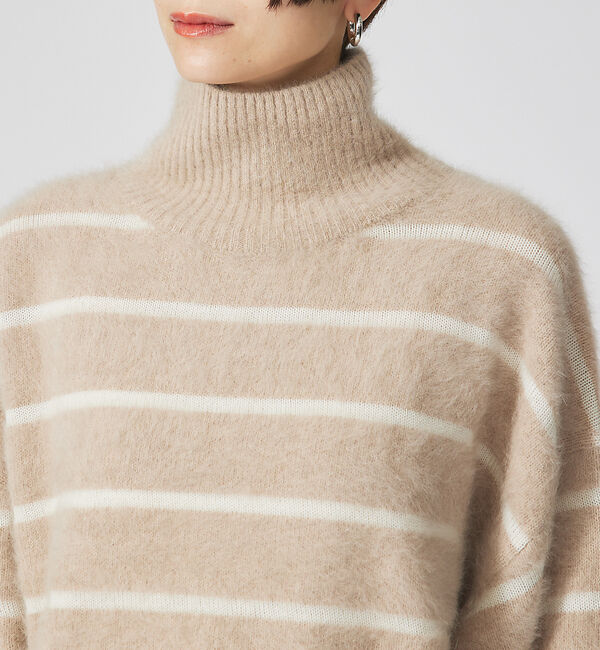 qualite「【LILLY LYNQUE】ハイネックボーダーニット」|ニット・セーター|