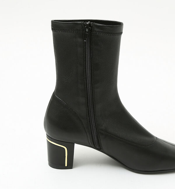 AU BANNISTER「【スノーソール/晴雨兼用】メタルラインヒールストレッチブーツ」|ショートブーツ|