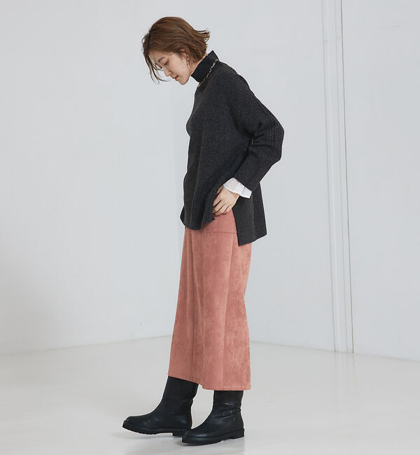 abahouse mavie「フェイク（スエード＆レザー）ロングタイトスカート」|スカート|