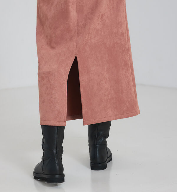 abahouse mavie「フェイク（スエード＆レザー）ロングタイトスカート」|スカート|