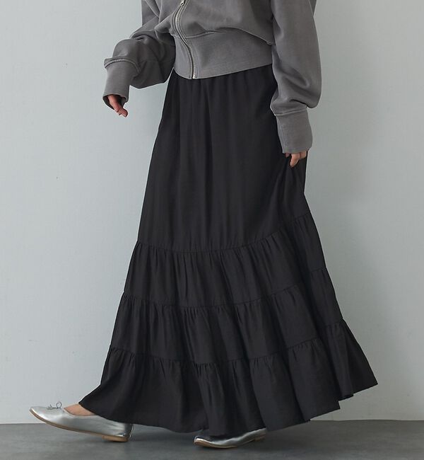 abahouse mavie「ティアードスカート【予約】」|その他|チャコールグレー