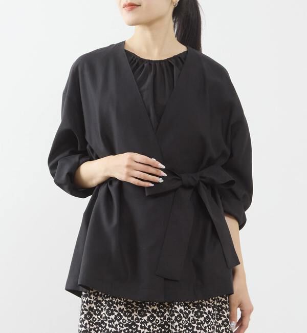TIARA「リボンベルトジャケット」|シャツ・ブラウス|ブラック