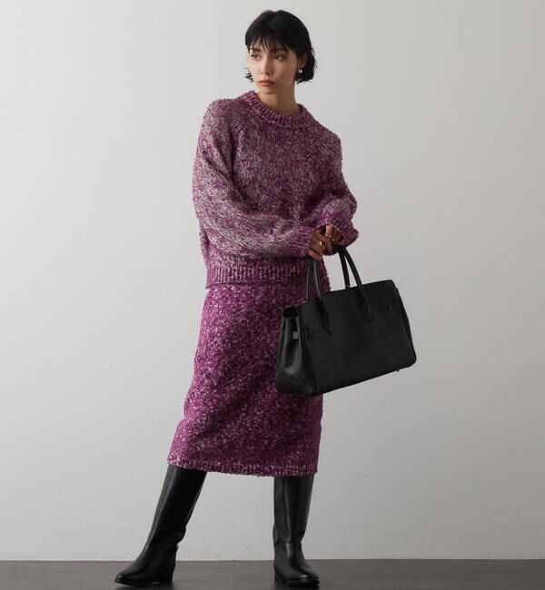 Liesse「【メルローズ50周年限定】リボンヤーンニットスカート」|ニット・セーター|