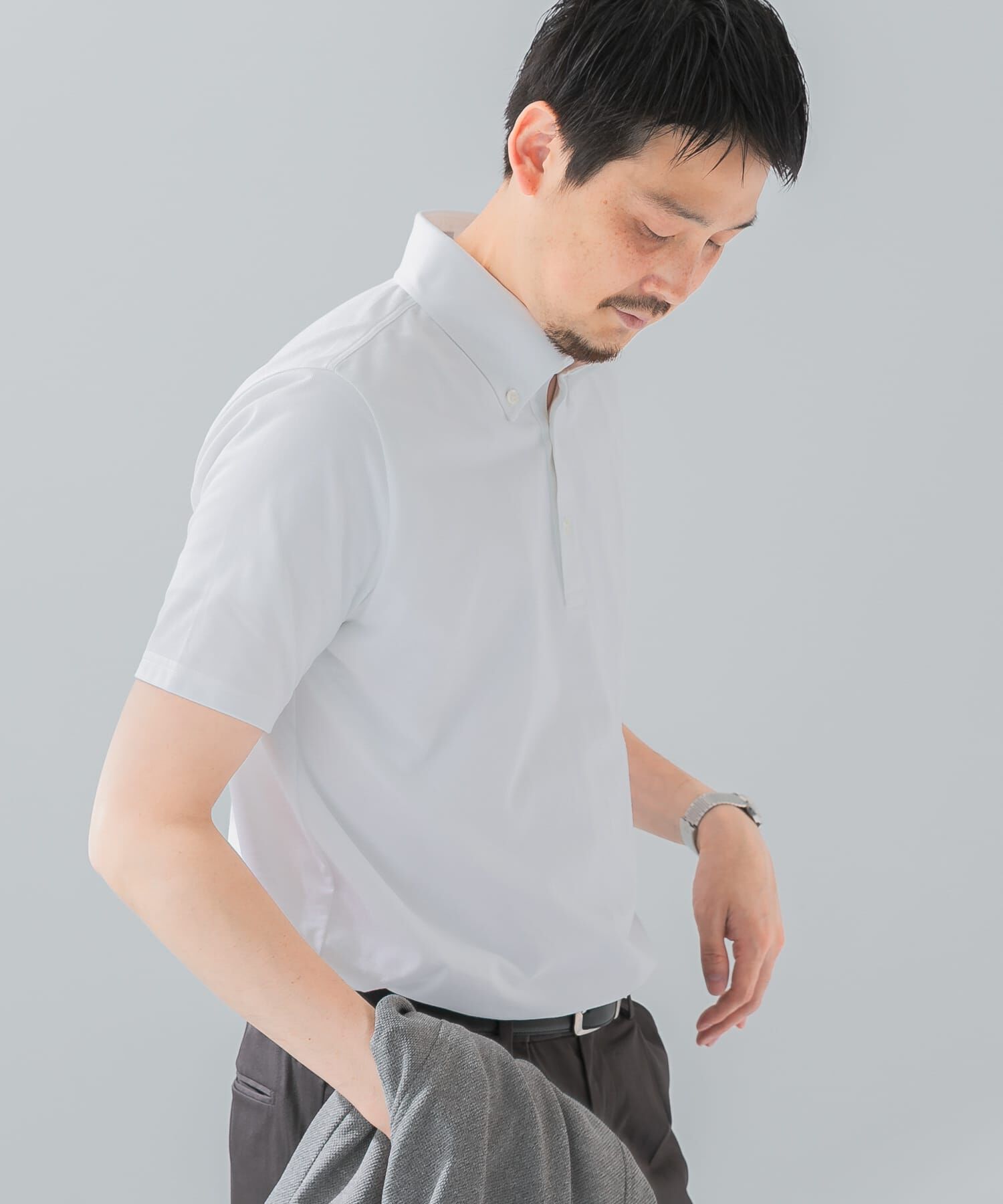 URBAN RESEARCH DOORS「『吸水速乾』LIFE STYLE TAILOR　ボタンダウン半袖プルオーバー」|シャツ・ブラウス|