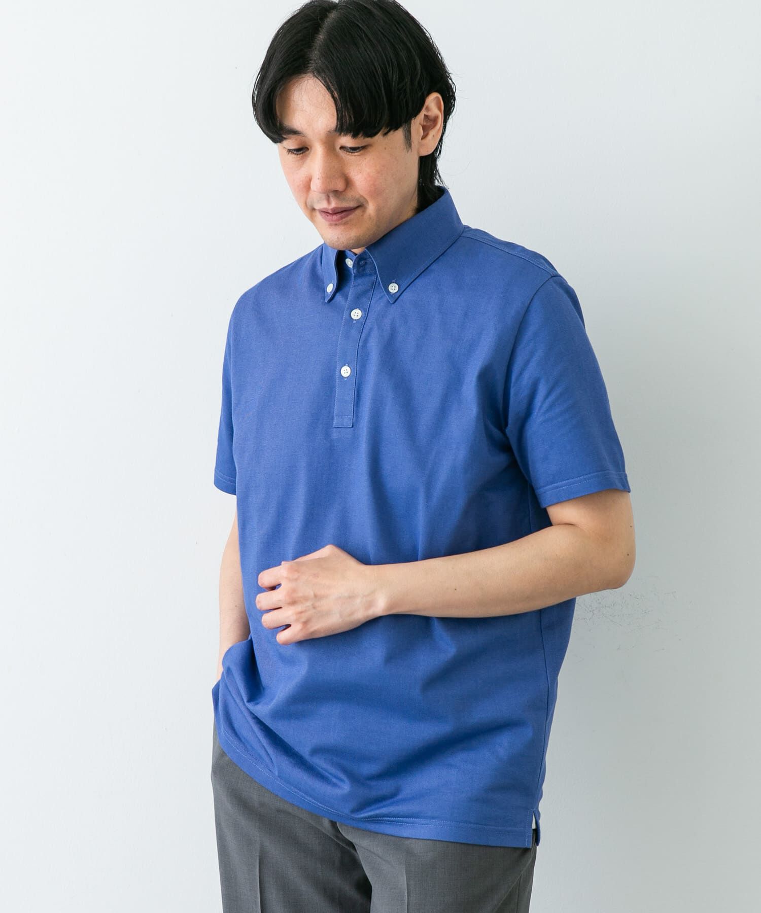 URBAN RESEARCH DOORS「『吸水速乾』LIFE STYLE TAILOR　ボタンダウン半袖プルオーバー」|シャツ・ブラウス|