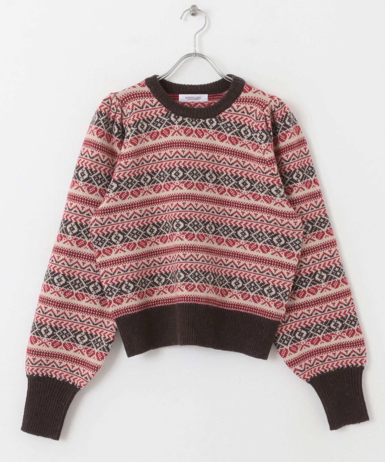 Sonny Label 「フェアアイル柄パフスリニットプルオーバー」|ニット・セーター|